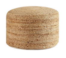 Load image into Gallery viewer, Natural Boho Round Jute Floor Pouf
