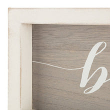 Load image into Gallery viewer, Gray and White Blessed Wood Wall Decor, 12&quot; x 4&quot;
