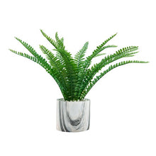 Load image into Gallery viewer, 15-inch Fern/Artificial Greenery in Marble Pot
