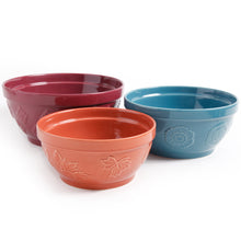 Load image into Gallery viewer, Cornucopia Ceramic Mixing Bowl Set, 3 Piece
