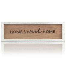 Load image into Gallery viewer, &quot;Home Sweet Home&quot; Rustic Wood and Metal Tabletop Sign, 12&quot;x4&quot;

