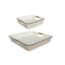 Load image into Gallery viewer, Antique Farmhouse-Style White Square Serving Trays, Set of 2
