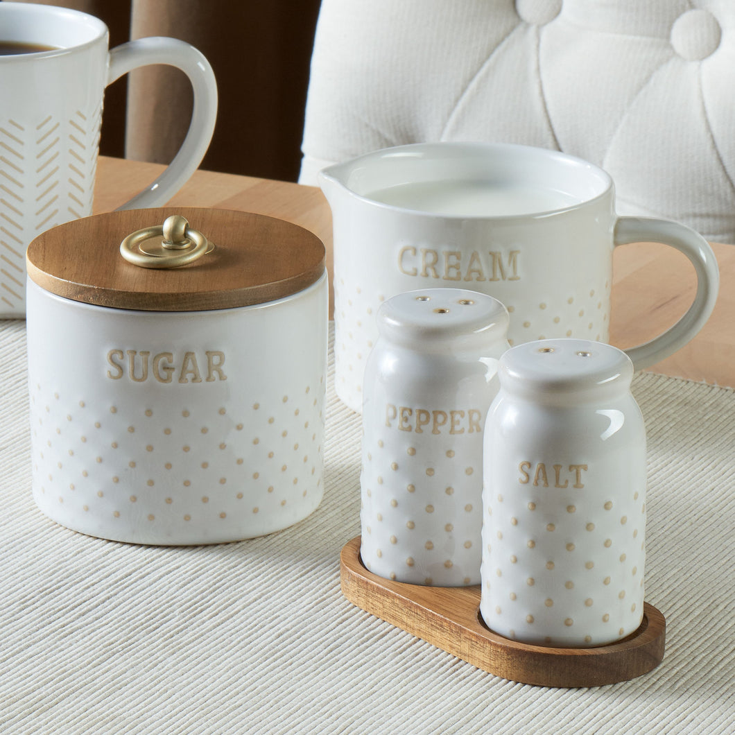 Farmhouse 4-Piece Dotted Sugar Cannister