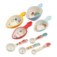 Load image into Gallery viewer, The Pioneer Woman Willow 8-Piece Stoneware Measuring Spoon and Scoop Set
