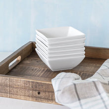 Load image into Gallery viewer, 5&quot; Square Appetizer Bowls, White, Set of 6
