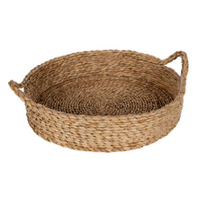 Load image into Gallery viewer, 16&quot; Round Natural Colored Water Hyacinth Woven Tray
