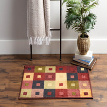 Load image into Gallery viewer, Fashion Contemporary Washable Non-Skid Area Throw Rug, 20x32&quot;, Squares
