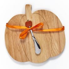 Load image into Gallery viewer, Pumpkin Shaped Cheeseboard with Spreader - Autumn Kitchen Accent
