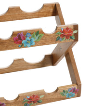 Load image into Gallery viewer, Spring Bouquet 13.9-Inch Acacia Wood Wine Rack

