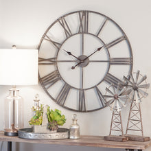 Load image into Gallery viewer, Round Metal Wall Clock - 30&quot; Gray
